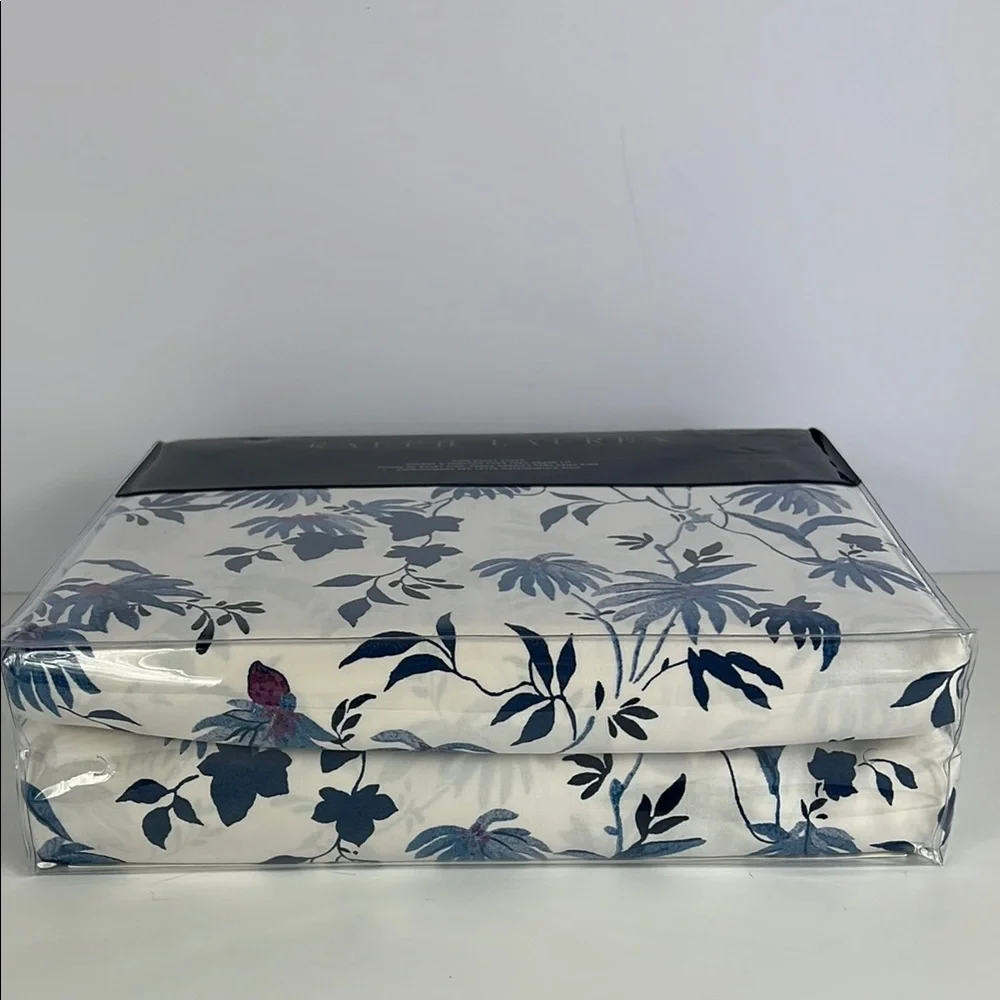 Ralph Lauren Adelaide King Duvet Cover Blue White Floral 108 x 96 NEW